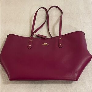 Coach Leather Tote in Plum Berry